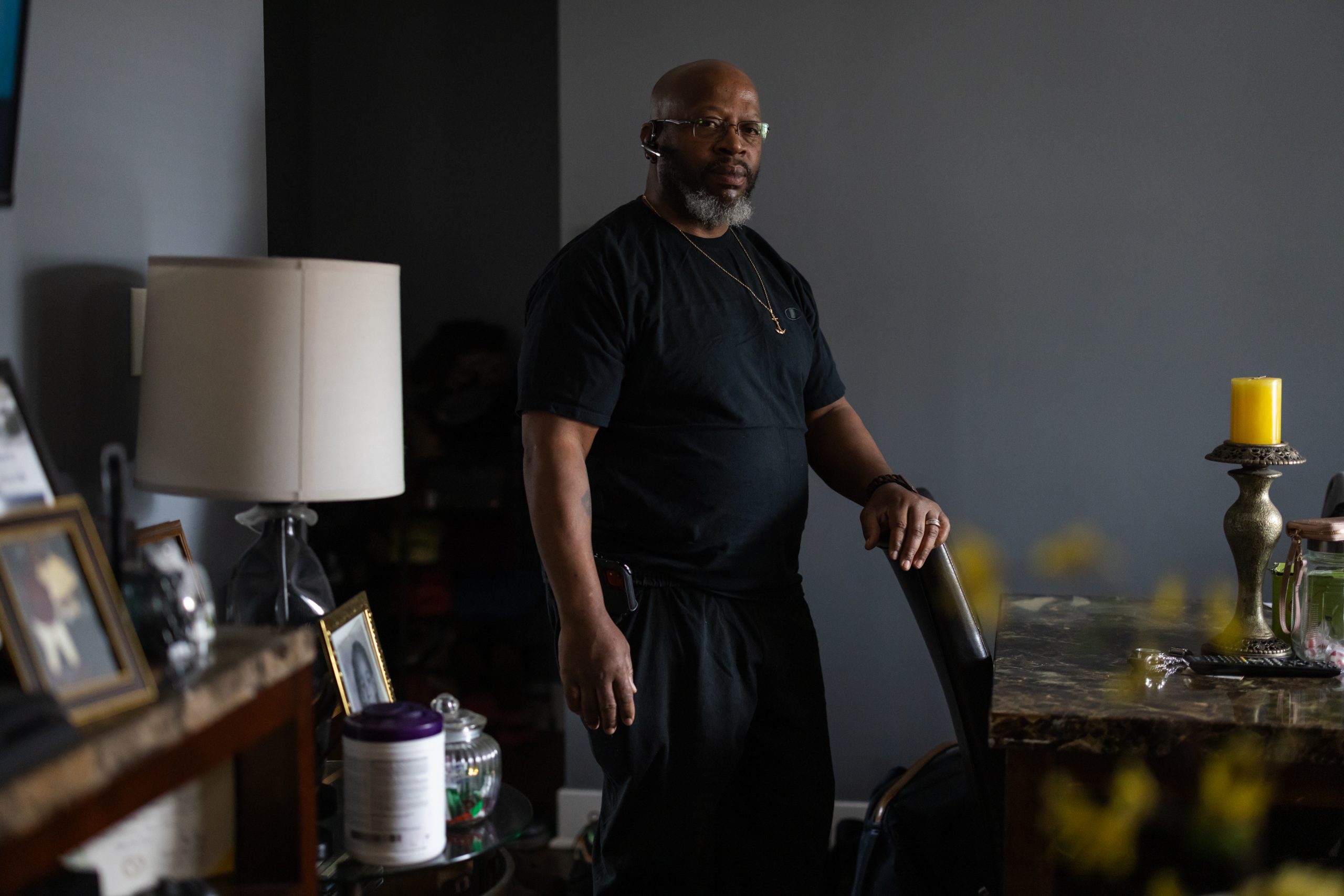 A photograph of Tyrece Williams in his home on Wednesday, April 1, 2026 in Chicago, Ill.
Williams was wrongfully convicted in 1991, released on parole in 2009 and exonerated in 2025. Williams said if he receives a certificate of innocence he wants to print it out and give a copy to each of his four kids.