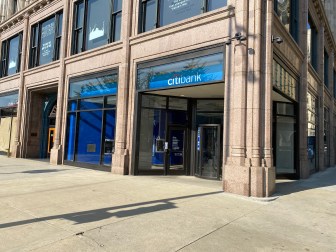The exterior of a Citibank branch on Michigan Avenue in Chicago