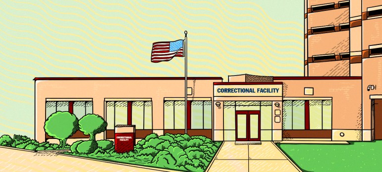 Illustration of an ICE detention center
